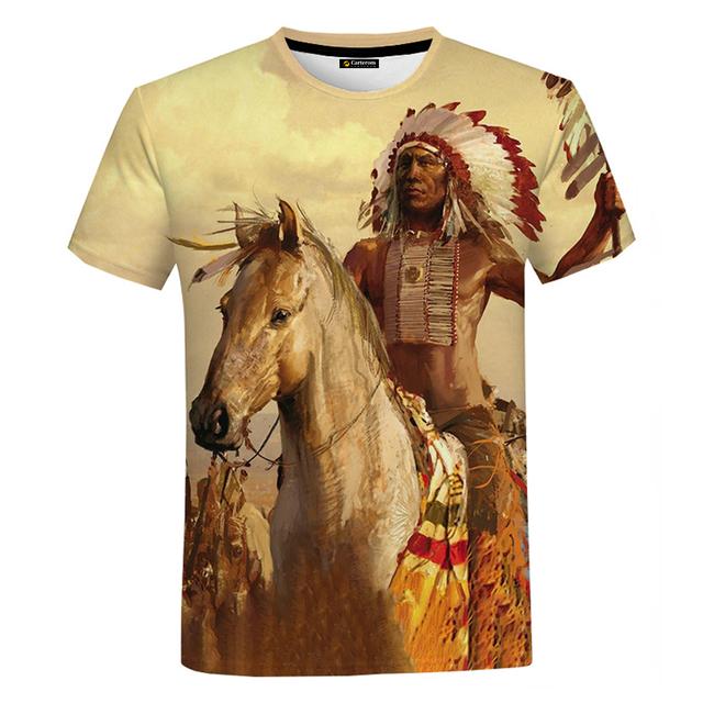 Футболка с ностальгическим 3D принтом для индейцев для девочек, большие уличные повседневные футболки для пар, мужские и женские летние топы в стиле Харадзюку в стиле хип-хоп