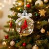 Nature's Birds Crystal Glass Ornament Clear Plastic Bird Christmas Ball Ornament Xmas Tree Memorial Gifts