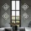 4/8/12pcs Geometry Mirror Wall Sticker Acrylic Square Wall Decals Self-adhesive Decorative Stickers DIY Room Home Decor