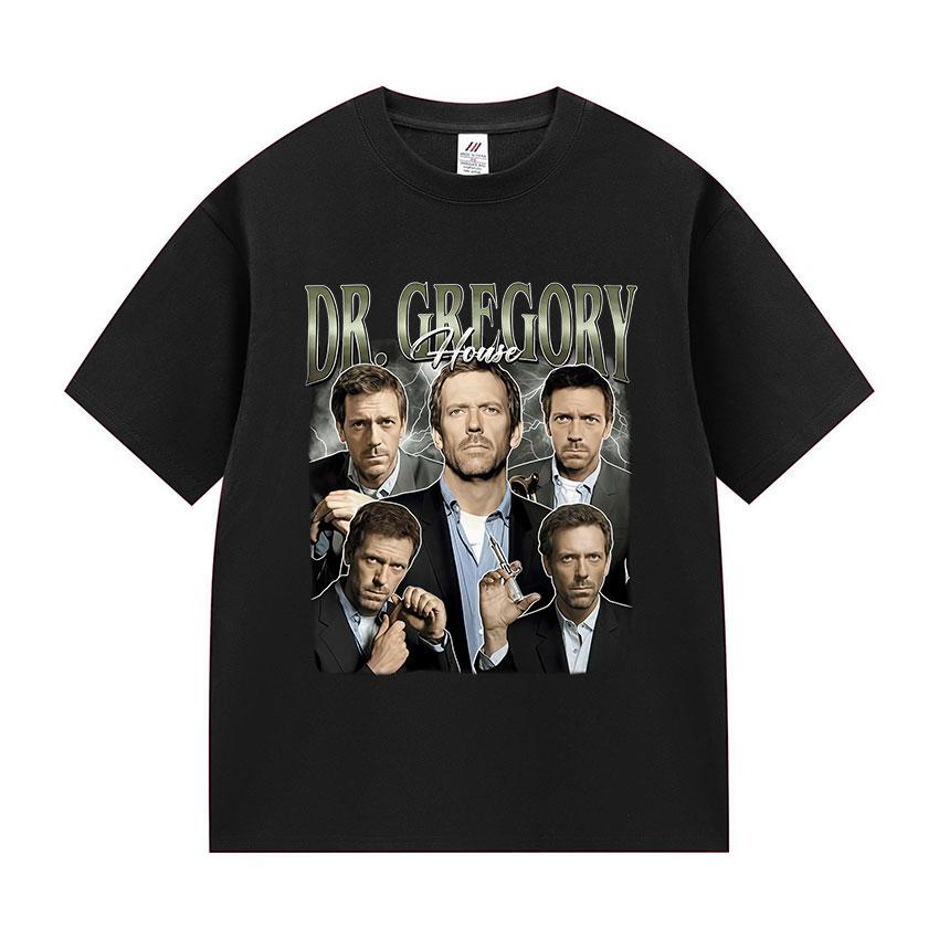 Dr Gregory House Md Vintage Graphic T Shirt Mens Gothic Fashion Short Sleeve Tshirts Man Casual 100 Cotton Tshirt Streetwear