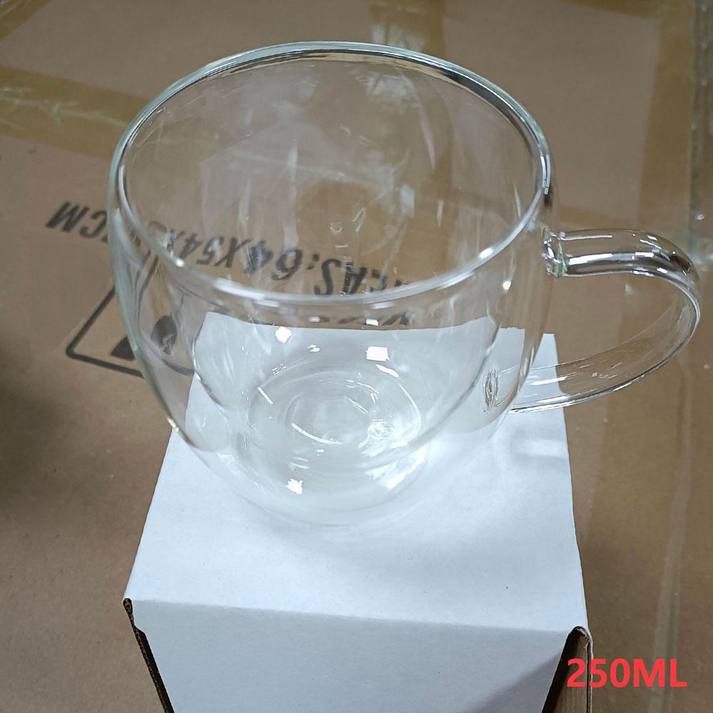 Double Wall Borosilicate Glass Coffee Cup Heat Resistant Handle Milk Juice Whiskey Water Cup Home Bar Party Drinking Utensils