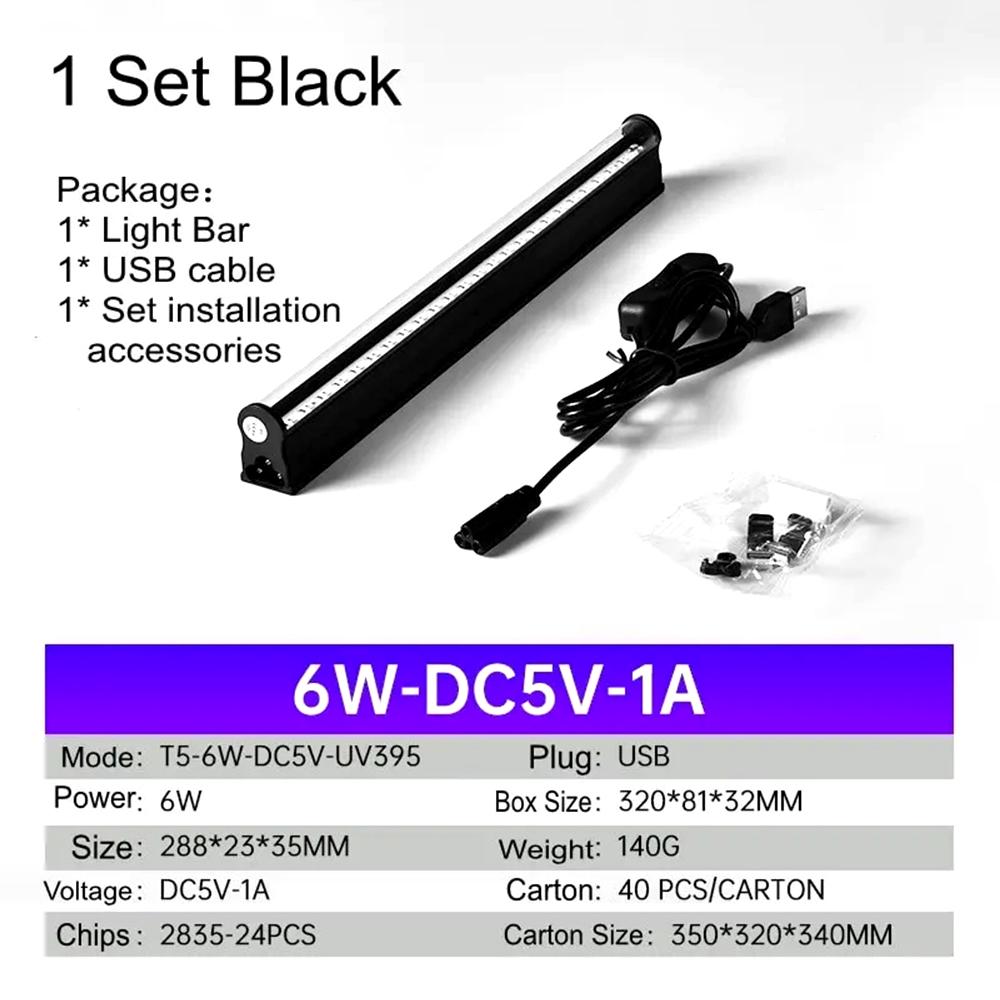 DC5V Фиолетовый световой бар 6 Вт 395 нм Фиолетовый световой бар для флуоресцентного гобелена плаката тела краска светится Хэллоуин Декор Рождество вечеринка