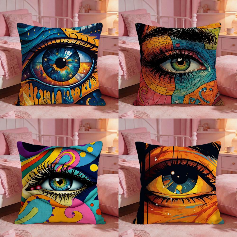 ArtCreative Art EyesS Cushion Cover Premium Comfort Reversible Pillow Cove Two in One Design for Any Room Car Interior