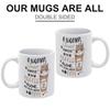 1pc 11oz White Ceramic Coffee Mug, Double-sided Print, Fun Simple Look, Lightweight, Stur