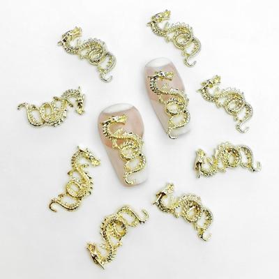 Yousheng 10 шт. Стразы для дизайна ногтей китайский зодиакальный дракон блестящий сплав 3D металлический дракон аксессуары для ногтей женские принадлежности