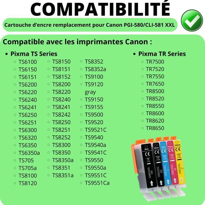 Картридж с чернилами замена Canon 580 581 XXL совместимый Pixma TR7500 TS6100 Пакет 1 Черный PGBK 1 Черный 1 Голубой 1 Пурпурный 1 Желтый