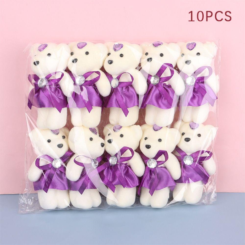 10 шт./компл. Пенопластовый медведь Мини-медведь Цветочный букет Плюшевый мультяшный букет животных Кукла Девочка Подарок на день рождения