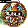 Wooden Oktoberfest-Inspired Ornament - Beer, Wheat & Leaves Designfor Door, Wall, Home, Room, Farmhouse, Street, Shop, Garage, Bar, Garden, and Coffee