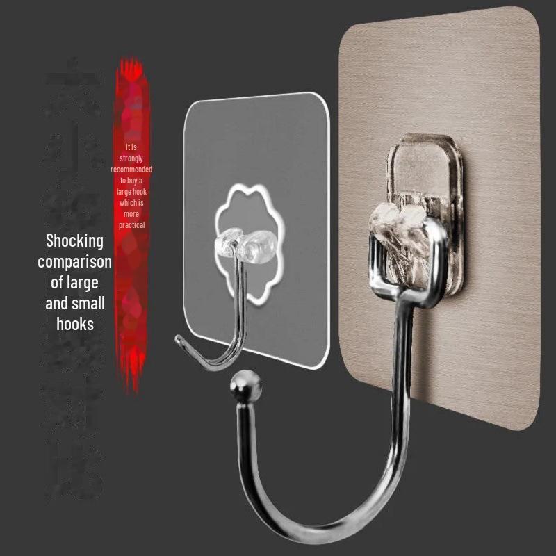 Stainless Steel Multifunctional Kitchen Hooks – Large Seamless, Punch-Free Design