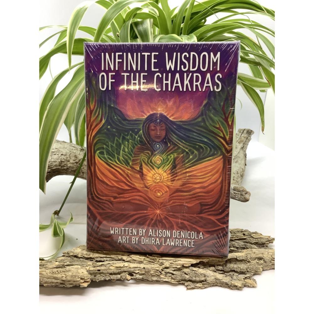 Карты-оракулы «Бесконечная мудрость чакр» 10,4 x 7,3 см. 42 тематические карты цветов чакр.