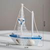 1 шт. Мини Средиземноморская Морская Синяя Деревянная Парусная Лодка Деревянная Поделка Украшение для Дома и Вечеринки