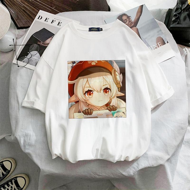 Women's T-Shirt Kawaii Genshin Impact Graphic Oversized T-Shirt Harajuku Summer Short Sleeve T-Shirts Woman Clothes Tops Tee