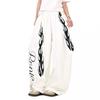 Unisex Loose Fit Streetwear Jogger Pants With Flame Letter Print Casual Trousers Daily Wear