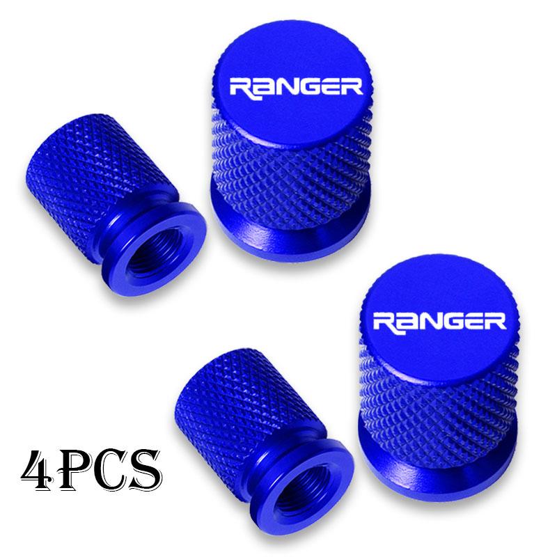 MLSQ8 car Wheel Tire Valve Caps Tyre Stem Covers Airdust Waterproof For Ford Ranger Accessories 4pcs Auto Badges
