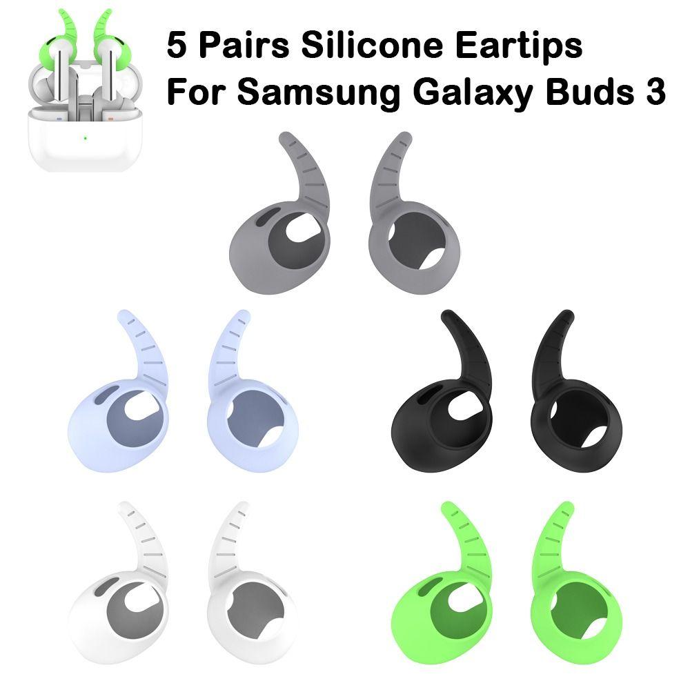 5Pairs Fall Prevention Eartips Silicone Earplug Soft Ear Cover for Samsung Galaxy Buds 3 Headphone