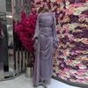 Polyester Pleated Dress With Long Sleeves For Elegant Women Spring