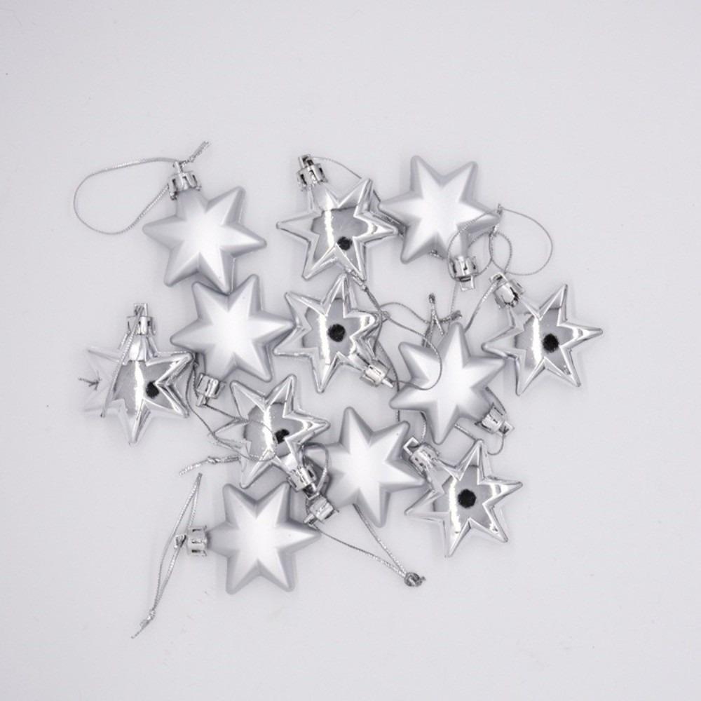 12Pcs Bright Heart Shape Christmas Ball Plastic Christmas Pendants New Year