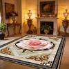 European Style Luxury Flower Design Large Rugs Washable Non-slip Living Room Decoration Carpet Bedroom Sofa Area Floor Mat Plush