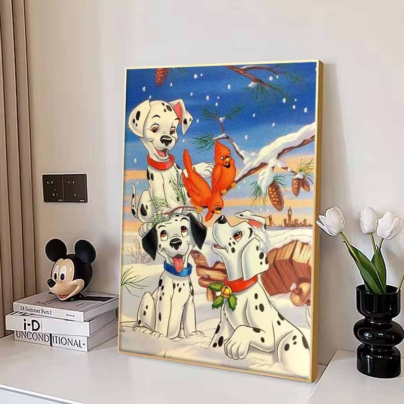 Disney Алмазная живопись 5D Далматинец Зимняя исцеляющая иллюстрация Мультфильм Фильм Вышивка крестом Ручная работа Подарок Декор для дома