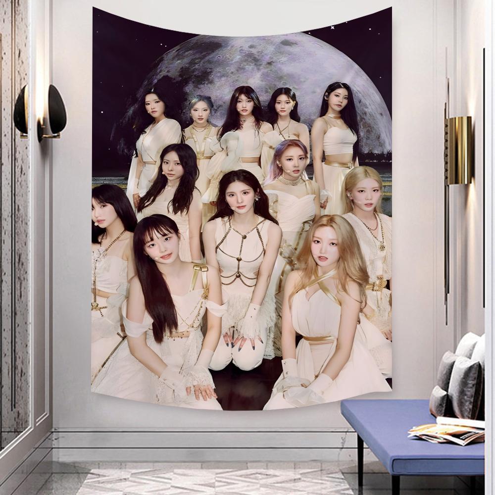 Korea Kpop Band LLoona Kpop Tapestry Microfiber Wall Hanging For Bedroom Living Room Decor Outdoor Festival Bar Background