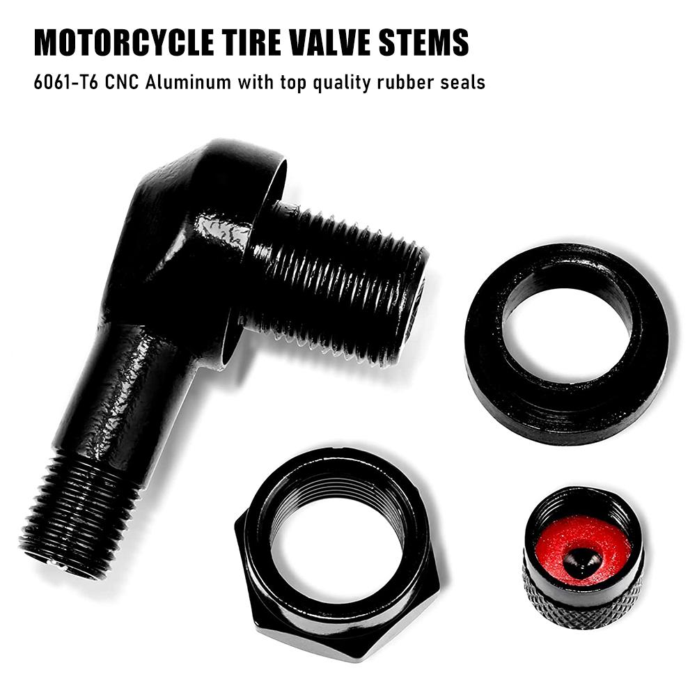 1 Pair Universal Motorcycle Wheel Tire Valves Stem Cap Air Tire Cover 90 Degree 17mm CNC Aluminum Tubeless Valve Stems 7 Color