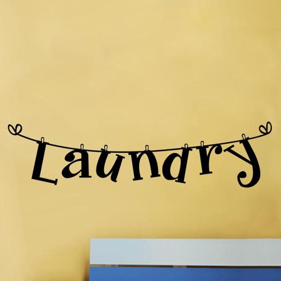 Мода Прачечная Письма Комната Наклейка На Стену Главная Спальня Декор Съемная Наклейка
