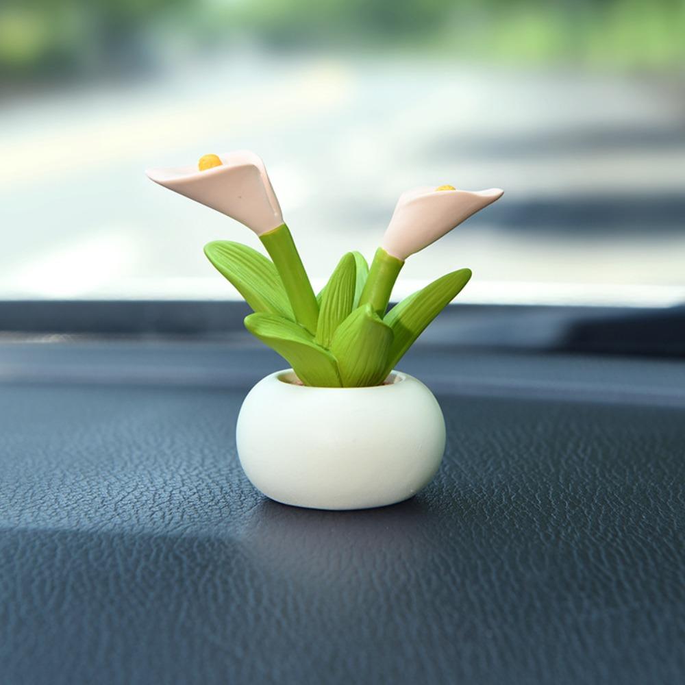 Simulation Flower Pot Car Decoration Hyacinth Center Console Ornament Car Interior Accessor  Car