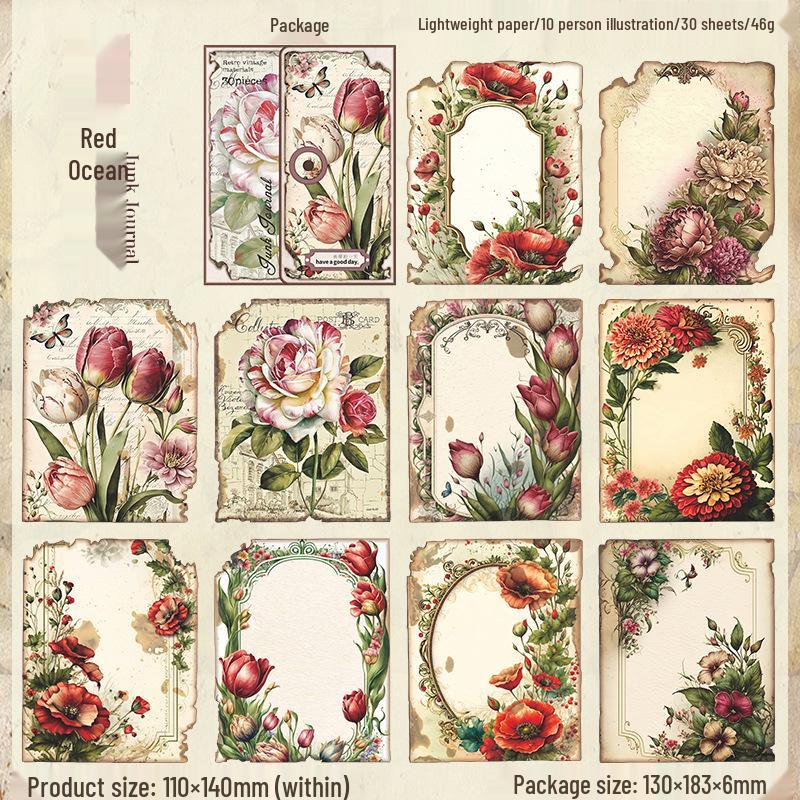 Beautiful Day Lost Garden Paper Series: 30 Art Collage Sheets, 6 Designs