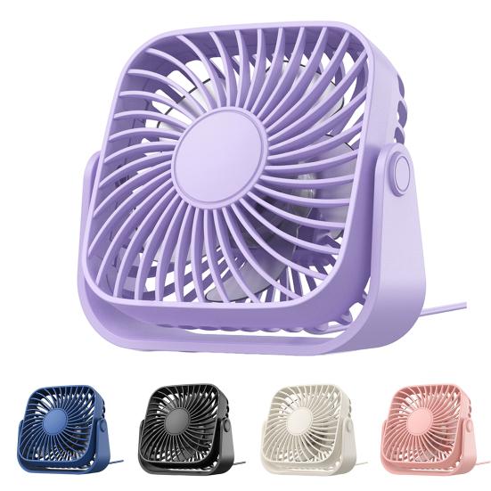 Настольный вентилятор Мощный воздушный поток Тихая работа 3 скорости Вращающаяся на 360 градусов головка Вентилятор охлаждения с питанием от USB