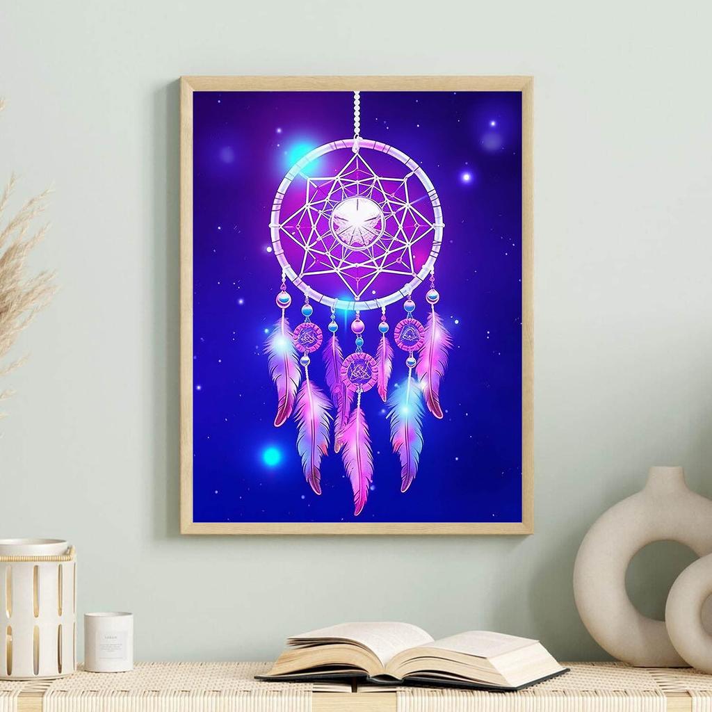 5D DIY Diamond Painting Purple Wind Chimes Cross Stitch Kit Mosaic Diamond Embroidery Rose Full Round Square Drill Home Decoration