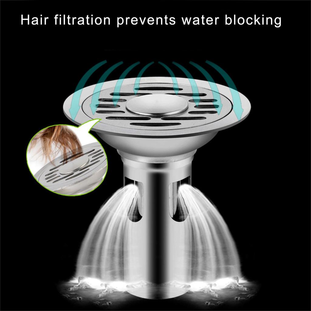 Круглый слив для душа с защитой от запаха, напольный фильтр из нержавеющей стали, уловитель волос для ванной, кухни, балкона, гаража