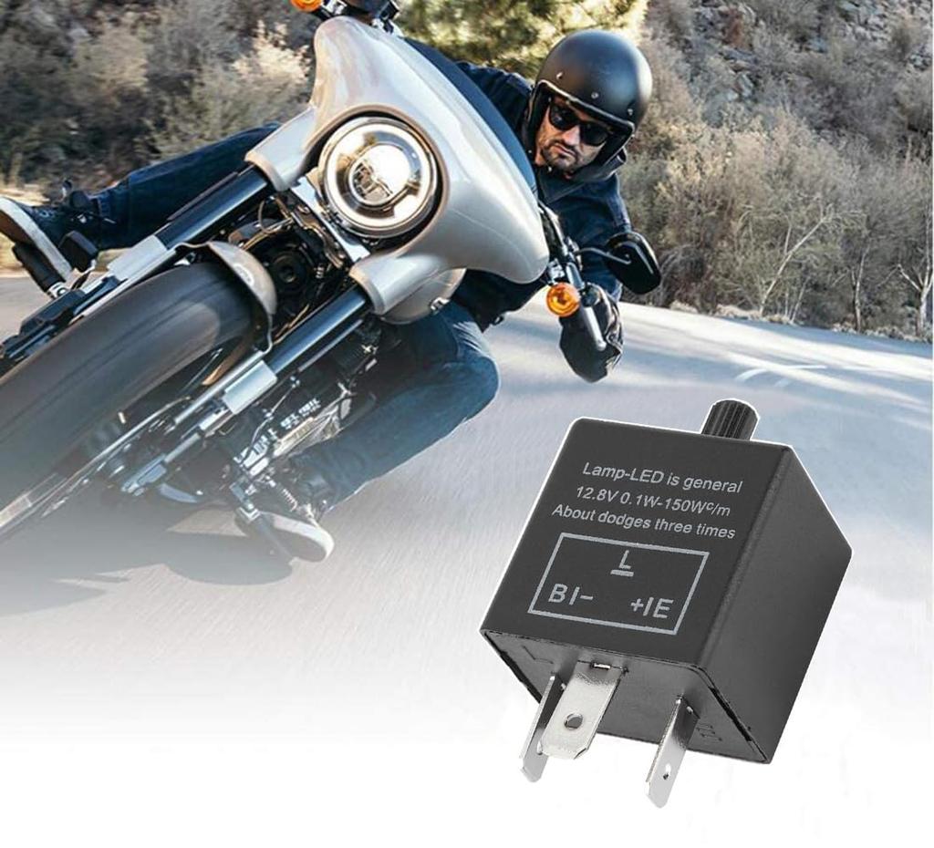 YFFSFDC Flasher Relay 3 Pin Turn Signal Relay CF14 Flash Speed Adjustable LED Flasher Relay for Motorcycle