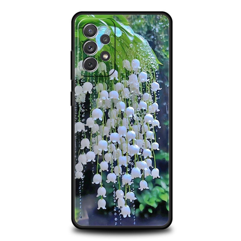 Прозрачный цветочный чехол для телефона Ландыш для Samsung Galaxy A55 A35 A15 A14 A13 A25 A54 A51 A71 A72 A73 A32 A52 A41 Мягкий ТПУ