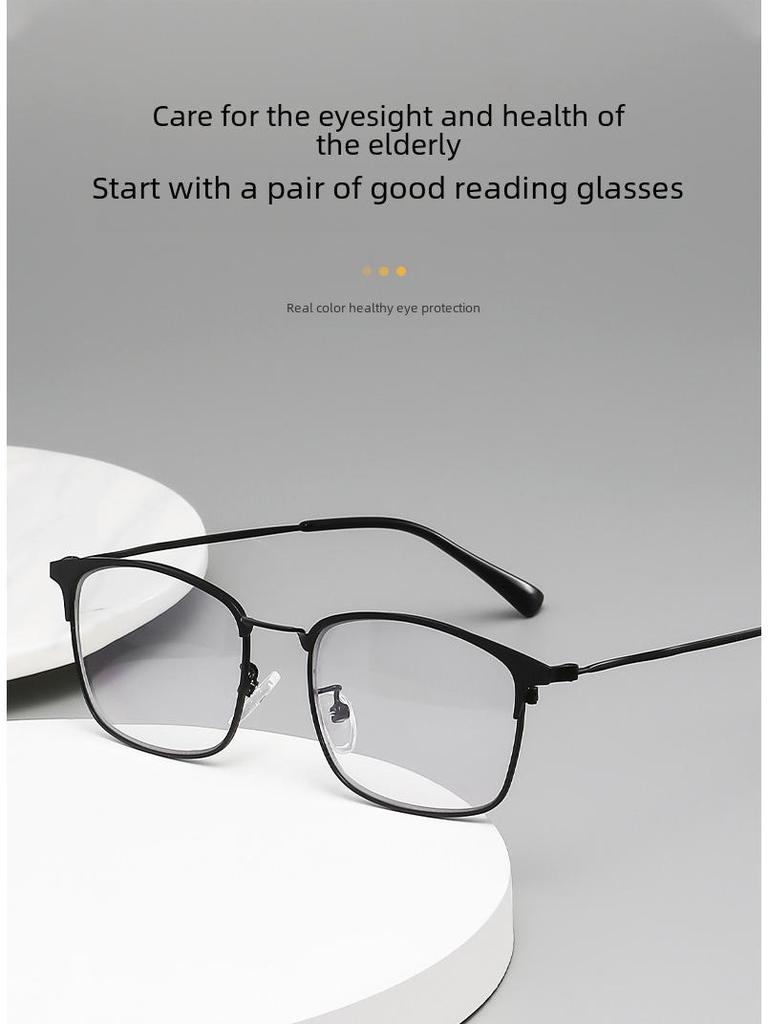 Прогрессивные бифокальные очки высокой четкости с защитой от синего света: Металлическая полуоправа, линзы, меняющие цвет, для ближнего и дальнего зрения для пожилых людей.