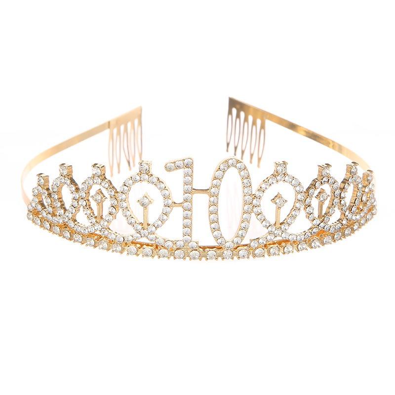 Модный сплав горный хрусталь цифровая корона горный хрусталь день рождения корона тиара 10-й день рождения аксессуары для волос