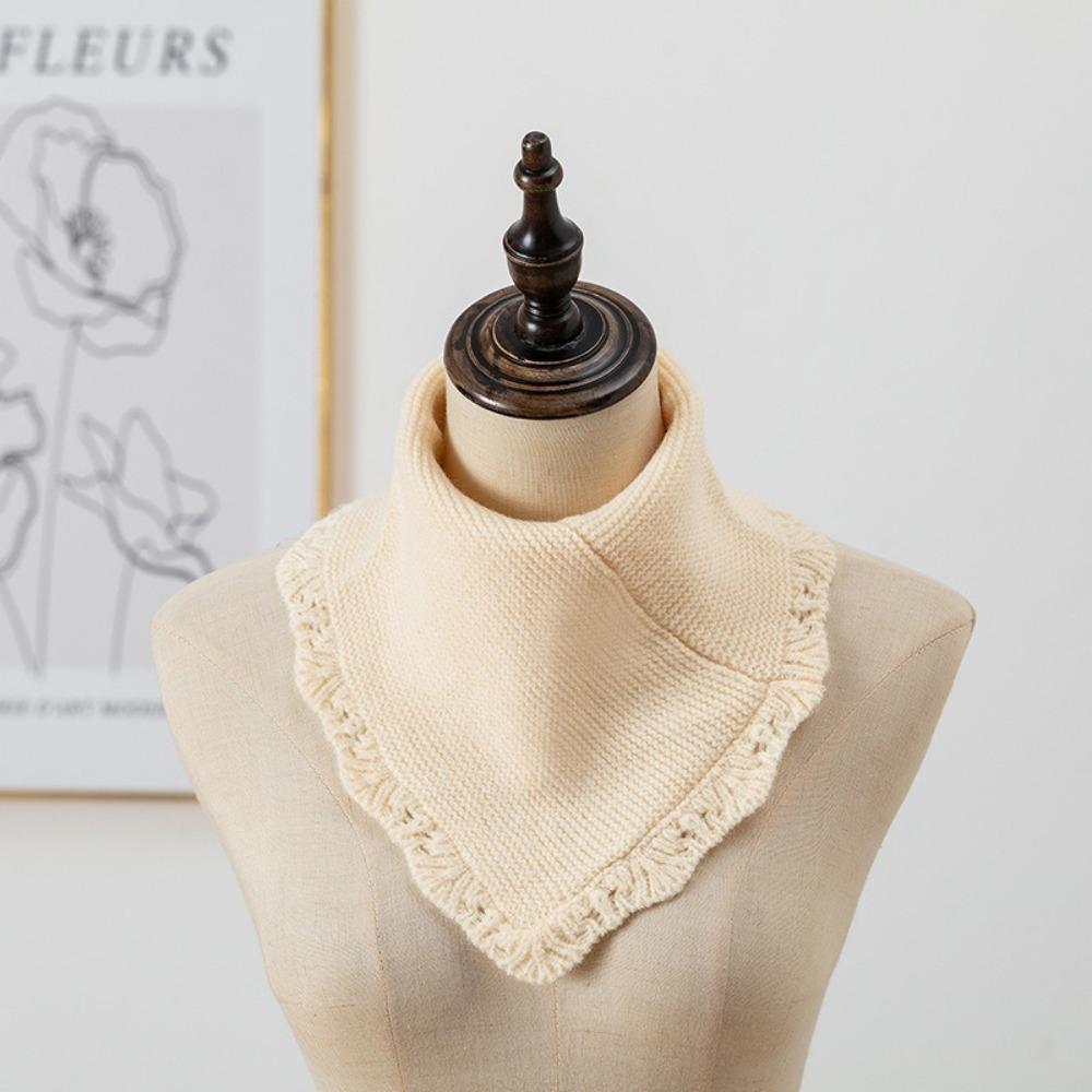 Windproof Knitting False Collar Detachable Triangle Scarf Casual Head Neck Warm Cover Women