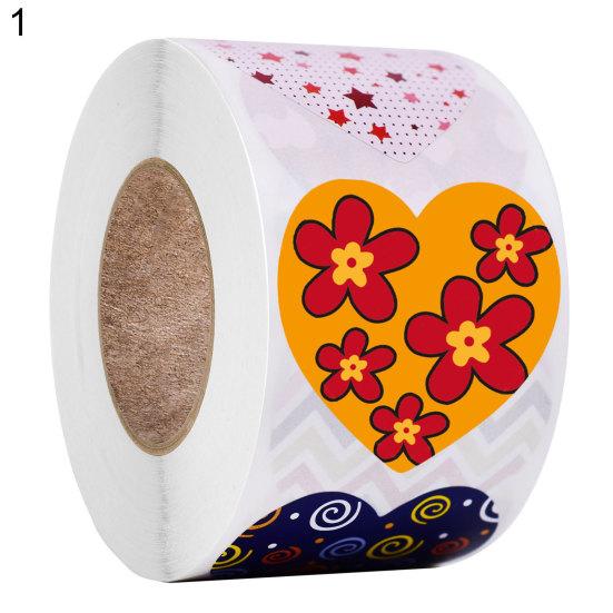 500 шт./рулон этикетки в форме сердца, наклейки на свадьбу, День Святого Валентина, конфеты, подарочная коробка, наклейки