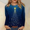 Long Sleeve Shirts For Women Cute Print Graphic Tees Blouses Casual Plus Size Basic Tops Pullover Christmas