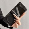 Винтажные кожаные чехлы с узором "личи" для Samsung Galax Z Flip 7 6 5 4 3, с магнитной петлей, подставкой, ударопрочные, деловые чехлы для мобильных телефонов