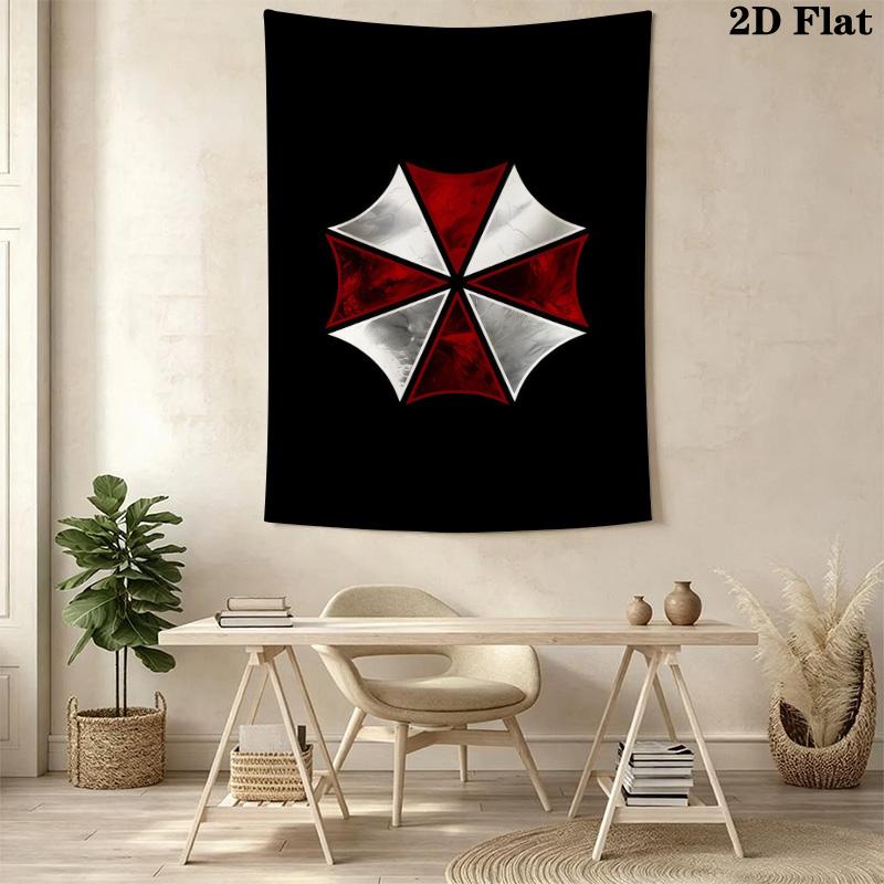 Resident Evil Umbrella Corporation Logo Tapestry Fashion Print Background Cloth Wall Covering Decoration Background Wall Hanging Cloth