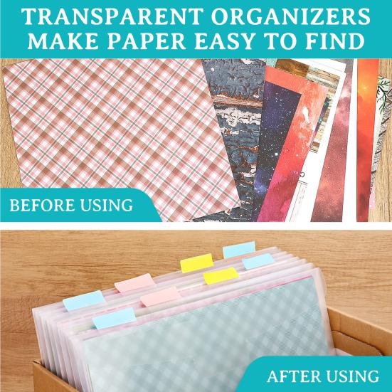Органайзер для хранения бумаги для скрапбукинга, 10 шт., с 30 липкими индексными вкладками, прозрачная виниловая бумага, закрытая сумка для хранения фотографий, бумажный файл