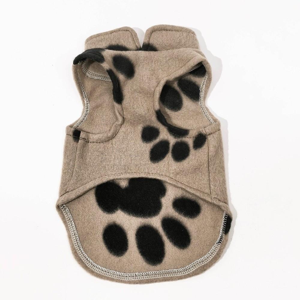 Stand Collar Pet Sleeveless Jumpsuits Warm Pullover Sweatshirt Dog Paw Pattern Vest Autumn Winter