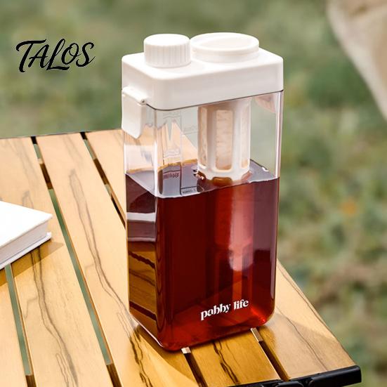 Plastic Iced Tea Maker Cold Brew Coffee with Filter & Airtight Lid, Clear No Leak Pitcher Jar, Scales, Gifts for Lovers