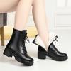 Зимние сапоги женские женские ботильоны из натуральной кожи теплые шерстяные мотоциклетные ботинки на шнуровке женские