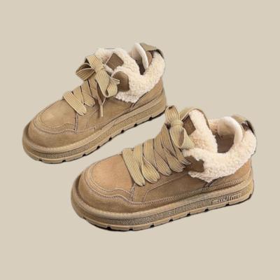 Женская повседневная обувь Зимние ботинки Осень и зима Новая мода ретро плюшевые утепленные хлопковые ботинки на толстой подошве Термоботинки