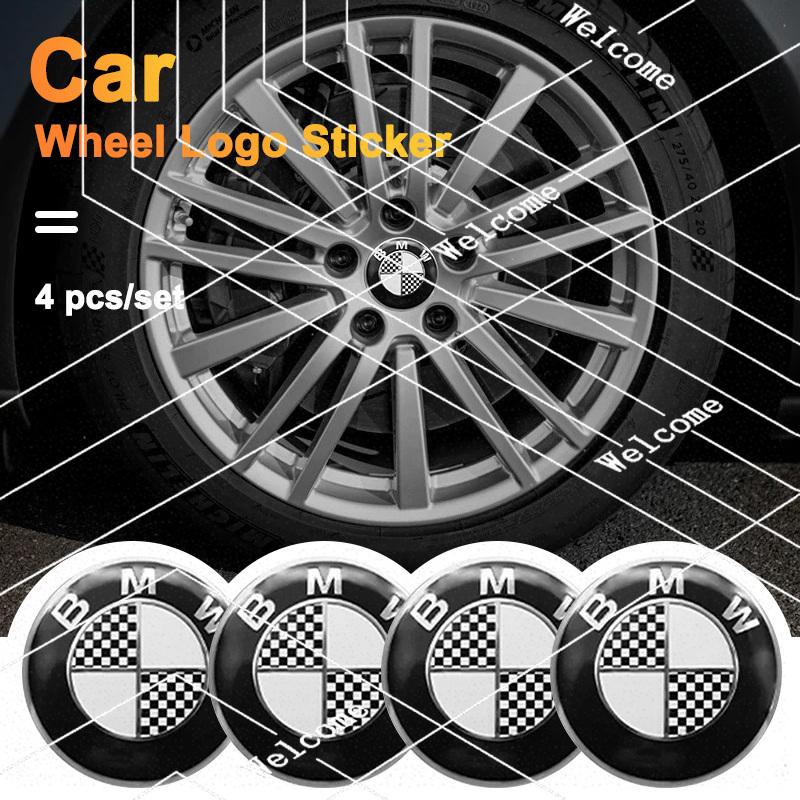 4Pcs 56/60/65MM Car Wheel Hub Cap Center Sticker Emblem Auto Badge Decal Accessories For BMW G30 F02 E46 G28 F30 F10 E60 E90 G20 TT5F