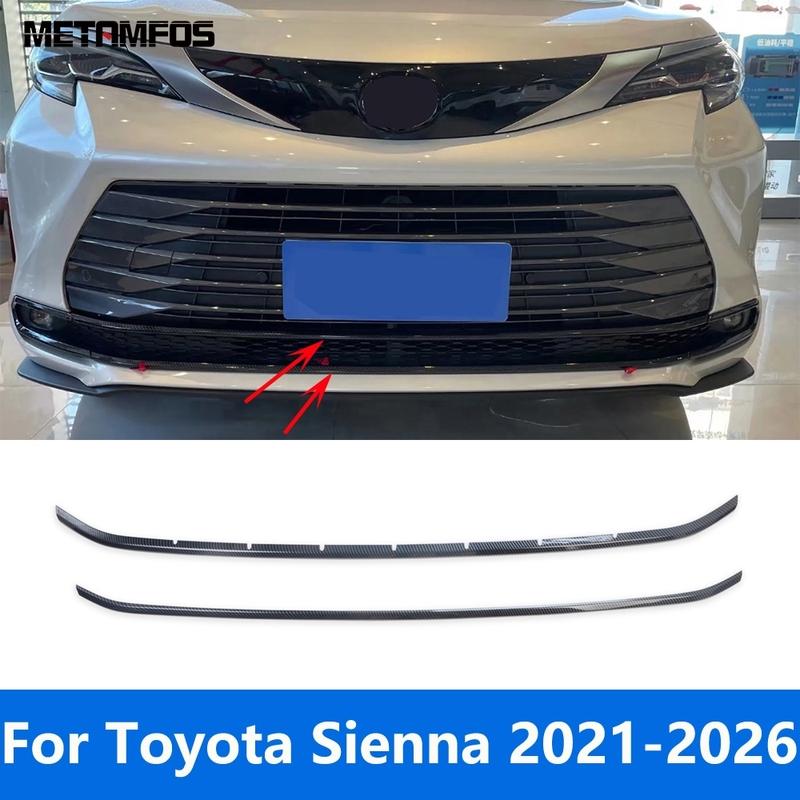Для Toyota Sienna -2024 2025 2026 Передняя решетка бампера из углеродного волокна Гоночная решетка Накладка Декоративная наклейка Аксессуары Стайлинг автомобиля