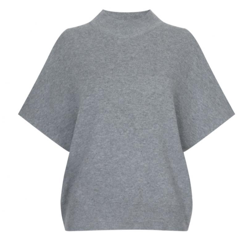 Shop Women S Mock Neck verSatile Plain Short Sleeve Knit Beige Bom Wkn260045