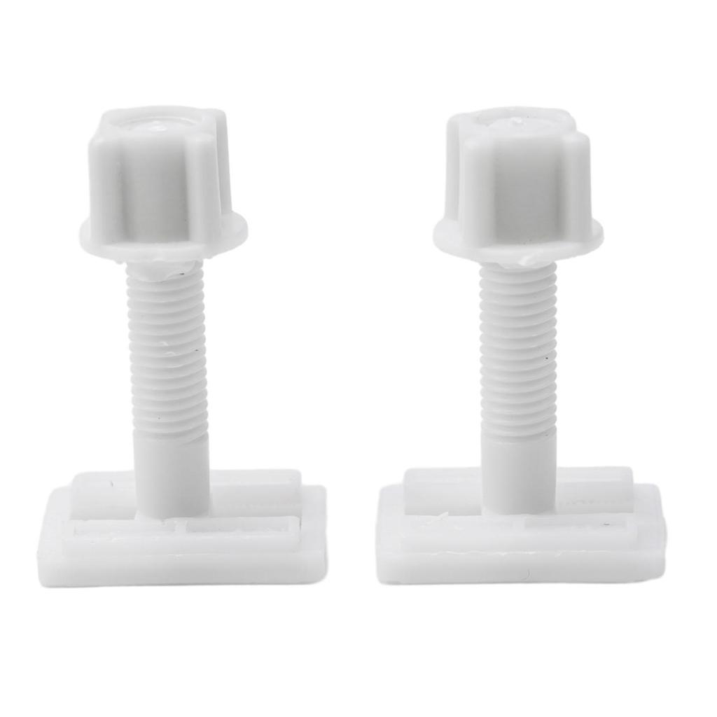 Plastic Bolts Toilet Hinge Screws White 2*Washers 6cm Screw