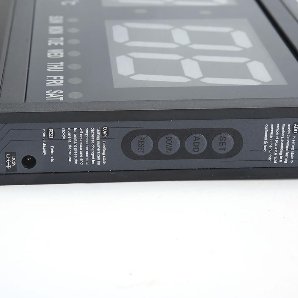 Large Modern LED Digital Wall Clock Date Temperature 24 Or 12 Hour Office